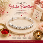 El Regalo Rakhi for Babies/Toddler/Baby Brother- 925 Silver Plated Bracelet Rakhi for Baby Brother with Roli Chanwal, Message Card in Rakshabandhan Box (Style-1)