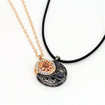 El Regalo BF Magnetic Sun Moon Matching Couple Necklace Set- Best Friend 2 PCs Necklaces Set for Besties/Best Friends/Couples (Gun Black & Golden) For Unisex Adult