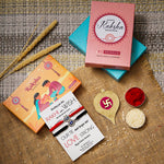 El Regalo 2PCs Evil Eye Rakhi Combo Set for Bhai-Bhabhi or Bhai-Bhatija/Bhatiji- 2 Evil Eye Rakhis with Roli Chanwal, Rakhi Card in Rakhi Gift Box (Option-10)