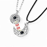 El Regalo BF Magnetic Sun Moon Matching Couple Necklace Set- Best Friend 2 PCs Necklaces Set for Besties/Best Friends/Couples (Silver) For Unisex Adult