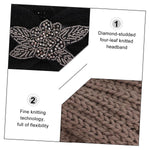 El Regalo 1 PC Winter Knitted Sequin Flower Headband Ear Warmer for Girls & Women - Headwrap with 3D Sequin flower- Ear Warmer Hair Muffs Band | Winter Designer Headbands (Black)