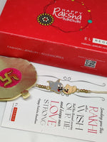 El Regalo Kids Rakhis- beautiful Kids Rakhis for Little Brother/Niece/Nephew with shagun, Rakhi Message Card in Rakhi Gift Box - for Kids/Babies/Toddlers (Tom & Jerry Rakhi)
