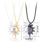El Regalo 2Pcs/Set You are My Sunshine Yin Yang Magnet Couples Necklace: Sun Pendant Necklaces for best Friend, Besties, Couple, Boyfriend, Girlfriend | Valentines Day Gift (Black & Silver)