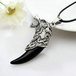 El Regalo Men's Retro Stainless Steel Bruce Lee Style Wolf Pendant Necklace | Men Jewelry | Men Pendant Necklace (Black)