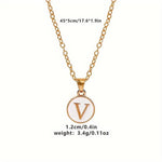 El Regalo Unisex-Adult Personalized Name Initial Letters Pendant Necklace-Enamelled Name Initials Pendant with Stainless Steel Chain (V)