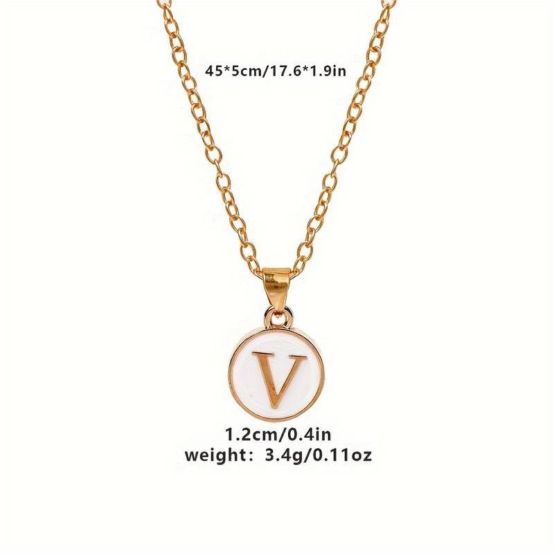 El Regalo Unisex-Adult Personalized Name Initial Letters Pendant Necklace-Enamelled Name Initials Pendant with Stainless Steel Chain (V)
