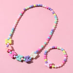 El Regalo 2 PCs Kids Girls Colorful Jewelry Sets - Kids Candy Color Beads Necklace & Bracelets Jewelry Sets for Girls & Toddlers