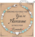 El Regalo Beautiful Inspirational Tiny Gemstone Bracelets- Sometimes You Forget You're Awesome
