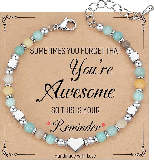 El Regalo Beautiful Inspirational Tiny Gemstone Bracelets- Sometimes You Forget You're Awesome