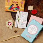 El Regalo 1PC Simple Lotus Flower Rakhi for Brother- Minimalist Lotus Thread Rakhi with Roli Chawal, Rakhi Message Card in Rakhi Gift Box (Option-3)