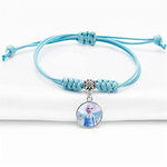 El Regalo 2 PCs Frozn Princess Bracelets for Girls | Faux Leather Adjustable Princess Bracelets (Rose Pink & Sky Blue)