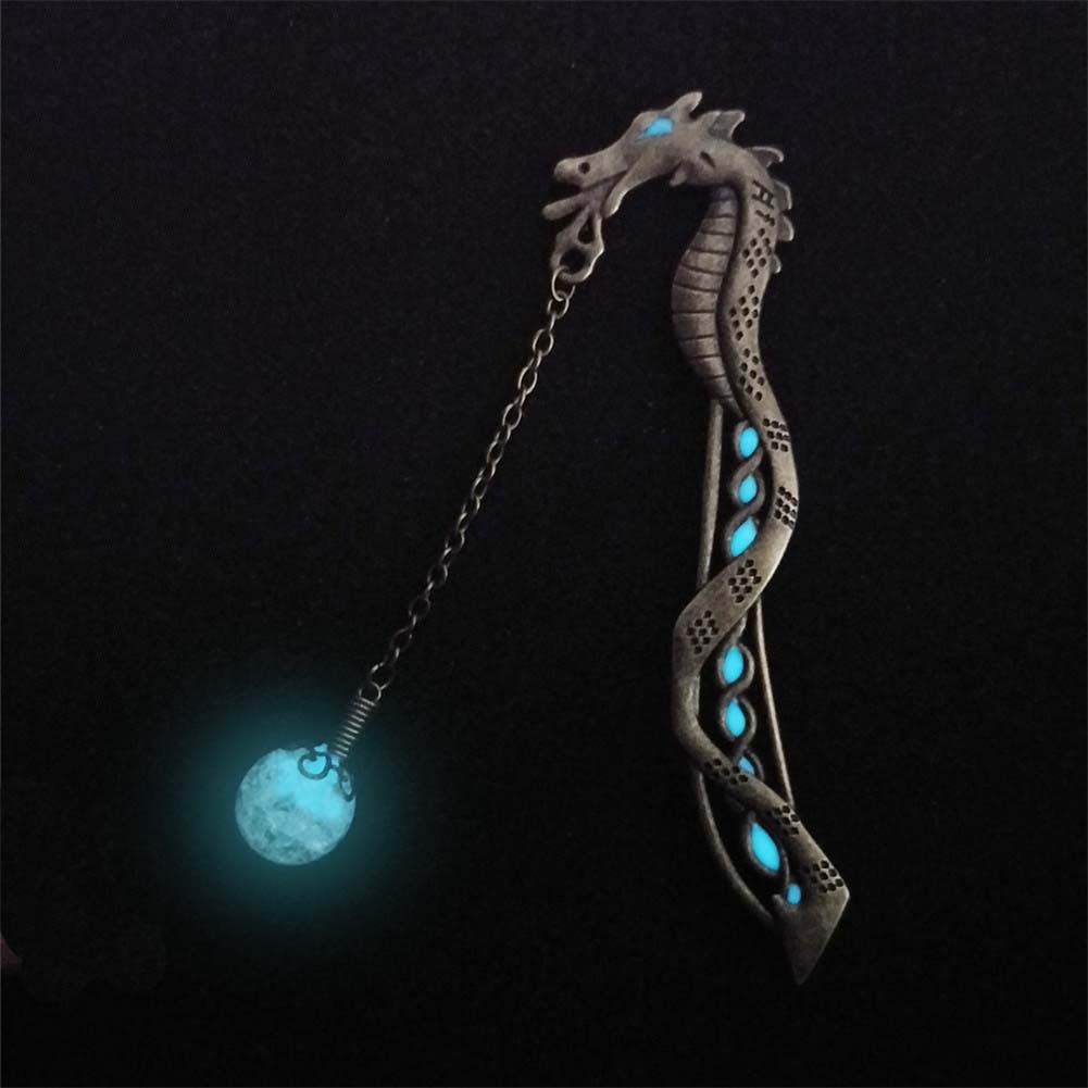 El Regalo Luminous Glow in The Dark Flying Dragon Shape Bookmarks Unisex Creative Gift (Glowing Dragon)