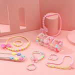 El Regalo Girls Necklace & Bracelet Jewelry Set For Kids Girls (Bow Beads)( Multicolor ) For Girl