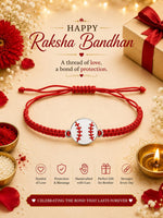 El Regalo 1PC Sports Balls Rakhi for Brother- Cute & Fancy Balls Bracelet Rakhi for Sports Lover Brother with Roli Chawal in Rakhi Gift Box (Baseball)