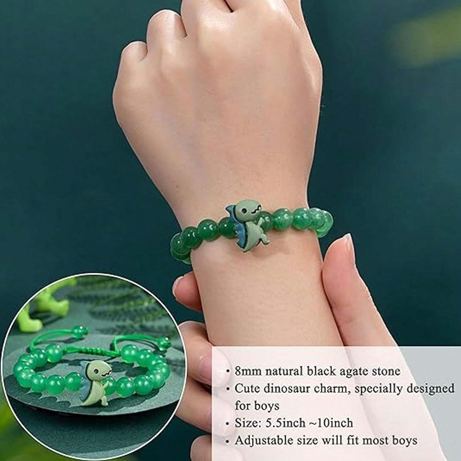 El Regalo Cute Dinosaur Rakhi for Brother- Unique Dinosaur Bracelet Rakhi for Bhai with Roli Chawal, Rakhi Message Card in Rakhi Gift Box (Green)