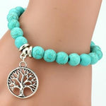 El Regalo Beaded Rope Unisex Bracelet for Girls/Boys/Men/Women Bohemian Jewelry Gift- Turquoise Green Beaded Bracelet Jewlery (Tree of life)