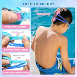 El Regalo Kids Swim Goggles Clear Wide Vision Swimming Goggles Anti Fog Kids Pool Goggles Silicone Frame Children Goggles (upto 9 years old kids) (Blue)