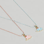 El Regalo 2 PCs Cute Best Friend BFF Pendant Colorful Chain Necklaces Set for Kids/Girls/Boys/Besties/Soul Sisters- Enamel Charms Pendant Necklaces Set for 2 (Elephant Necklaces)