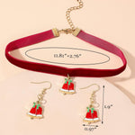 El Regalo Festive Christmas Choker Necklaces & Earrings Combo Set- Christmas Charms Choker Necklace & Earrings for Kids/Girls & Women - Christmas Gift (Xmas Jingle Bells)