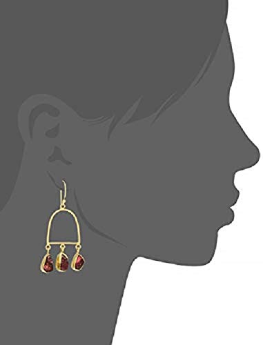 El Regalo Semi Precious Gemstones Earrings 18K Gold Plated Semi Precious Chakra Stones Earrings for Girls & Women