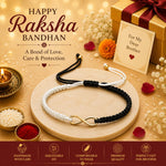 El Regalo 1PC Minimalist Infinity Rakhi for Brother- Simple Infinity Rakhi with Roli Chawal, Rakhi Message Card in Rakhi Gift box for Brother (Black & White Shade)