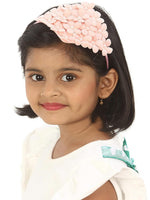 El Regalo Beautiful Bunch Of Flowers Hairband with Pearls, Plastic Headband for Girls Christmas Gift, Pack of 1 - Peach