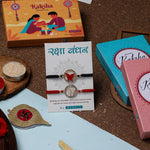 El Regalo 2 PCs Fancy CZ Butterfly Rakhis Combo Set - Beautiful 2 Rakhis Set with Roli Chawal, Rakhi Message Card in Rakhi Gift Box for Little Brother/Bhabhi/Niece/Nephew