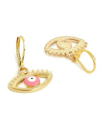 El Regalo 2 Pairs Fashion Evil Eye Enameled Golden Earrings for Girls & Women - Dainty Evil Eye Hypoallergenic Cute Earrings for Girls & Women (Option- 3)