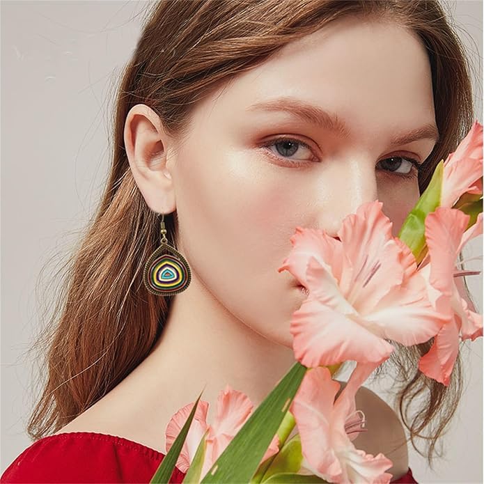 El Regalo 3 Pairs Earrings Combo of Vintage Bohemian Dangle Earrings for Women, 3-Pair Multi-Pack, Handmade Retro Tribal Drop Jewelry, Ethnic Bronze & Silver Tone Statement Earrings (Style-1)