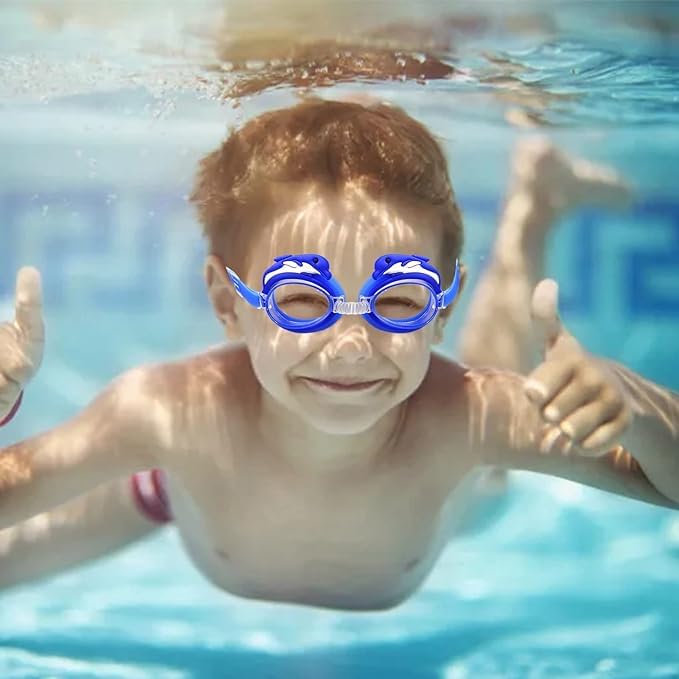 El Regalo Kids Cute Animal Cartoon Swimming Goggles for Girls & Boys- Kids/Toddlers Swim Goggles (upto 10 Years Old) (Dolphin Swim Goggle)
