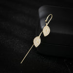 El Regalo 1 Pair Fancy Western Ear Wrap Needle Ear Crawler Earrings - Inlaid Zircon, Elegant Ear Cuff Climber Hook Earrings for Women Girls (Stylish 2 Leaves Ear Crawlers)