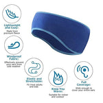 El Regalo 2PCs Winter Ear Warmer Headband with Buttons for Masks- Elastic Headband Winter Headband Full Cover Ear Muff Headband for Yoga Outdoor Sports Activities for Men & Women (Pink & Blue)