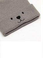 EL REGALO Kids Grey & Black Self Design Wool Beanie