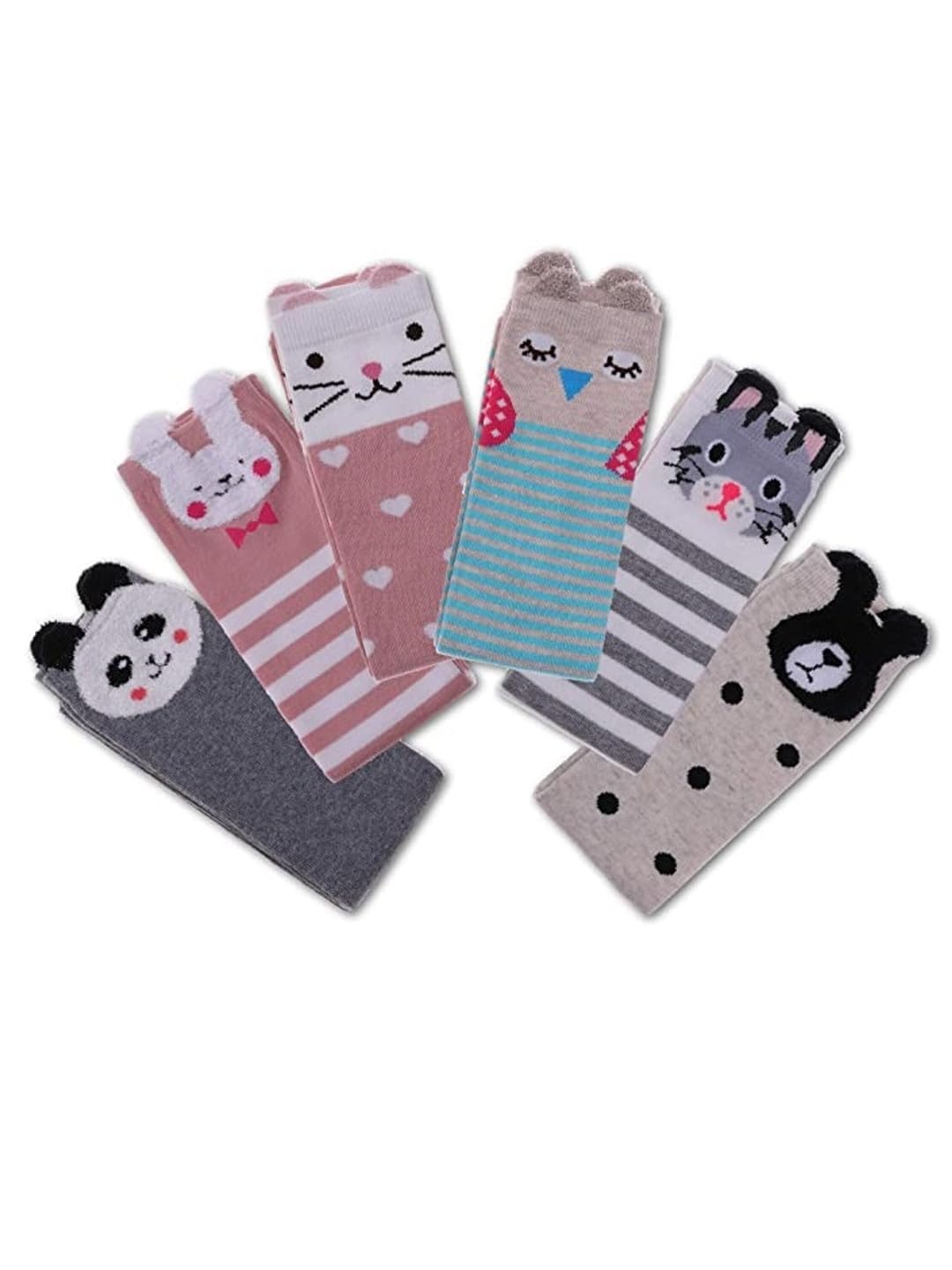 EL REGALO Kids Pack Of 6 Patterned Knee-Length Socks