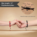 El Regalo 2PCs Magnetic Natural Stones Unisex Bracelets for Couples, Best Friend, Boyfriend & Girlfriend, Long Distance Connecting Bracelets Set- Valentines Day Gift (Red & Black)