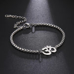 El Regalo 1 PC Stainless Steel OM/Aum Chain Bracelet Rakhi for Men- Anti Tarnish/Waterproof Adjustable bracelet for Bhai/Bhatija- Comes with Message Card, Roli-Chawal & Box