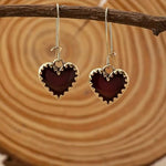El Regalo Bohemian Style Simple Elegant Red Drip Heart Earrings for Girls & Women | Simple & Elegant Boho Fashion Earrings- Trendy Heart Dangle Hook Earrings