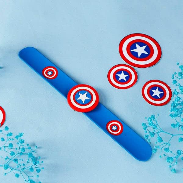 El Regalo 1 PC Superhero Slap Bands Rakhi for Little Brother/Nephew/Niece- Super Hero Rakhi Combo with 1 Slap Band Rakhi, shagun & Rakhi Message Card (Avenger Slap Band Kids Rakhi)
