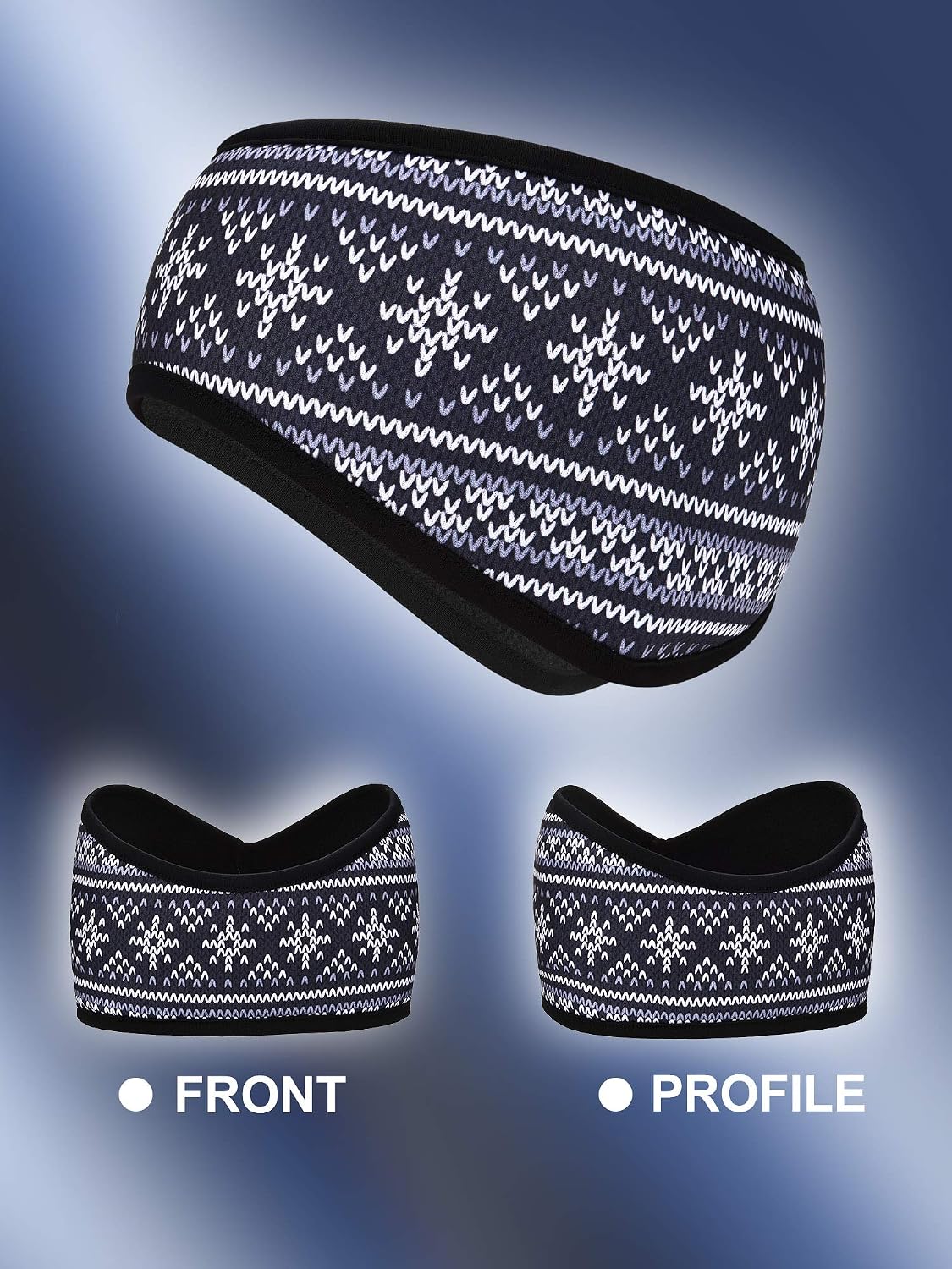 Boao 2 Pieces Ear Warmer Headbands Fleece Winter Headbands for Adult Kids Winter Supplies (Snowman Style)