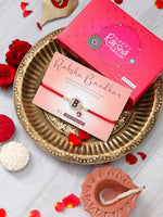 El Regalo Name Initials Evil Eye Bracelet Rakhi for Brother- Name Letter CZ Rakhi with Roli Chawal, Message Card in Rakshabandhan Box for Bhai (Red- B)