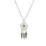 El Regalo Vintage Dream Catcher Feather Earrings Necklace for Girls/Women- Turquoise Bohemian Ethnic Fringe Tassel Dangle Jewelery Set