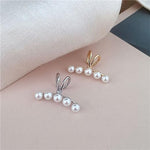 El Regalo 2PCs Tiny Pearl Cuff Cartilage Non-Pierced Clip On Earrings for Girls & Women- Vintage Pearl Clip Earrings (1 Silver+ 1 Golden)