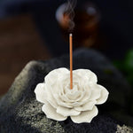 El Regalo White Ceramic Lotus Flower Incense Stick Holder | Elegant for Incense Stick Holder for Home, Office & Meditation Decor | Compact & Stylish Agarbatti Stand Gift for Serenity & Relaxation