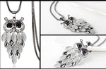 El Regalo Owl Pendant Chain in Gun Black Color for Women & Girls | Trendy Long Owl Necklace with Stones