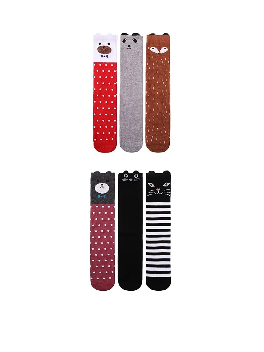 EL REGALO Pack Of 6 Patterned Knee-Length Socks