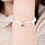 El Regalo 2 PCs Magnetic Couple Ball Bracelets Set for Best Friend- Mutual Attraction Magnet Matching Bracelets Rope Braided Bracelet Set for His Her Couples BFF Friendship Jewelry (Black & White Set)