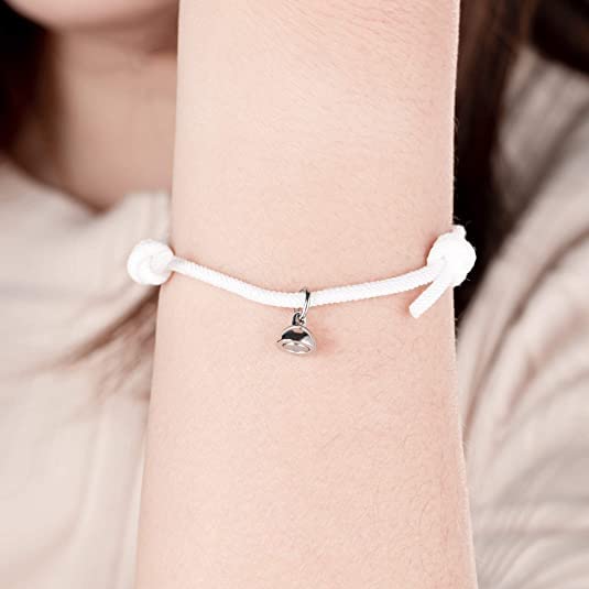 El Regalo 2 PCs Magnetic Couple Ball Bracelets Set for Best Friend- Mutual Attraction Magnet Matching Bracelets Rope Braided Bracelet Set for His Her Couples BFF Friendship Jewelry (Black & White Set)