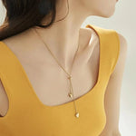 El Regalo Stainless Steel Double Love Heart Long Pendant Slider Necklace for Girls & Women- Anti Tarnish Minimalist Heart Necklace