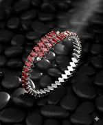 El Regalo Marquise Cut Crystals Tennis Bracelet for Women - Adjustable Bypass Wrap Bracelet, Cubic Zirconia Jewelry Gift (Red)