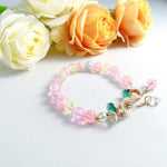El Regalo Daisy Flower Bracelets- 1PC Crackled Crystal Beads Tassel Flower Charms Bracelet for Girls & Women (Multi)